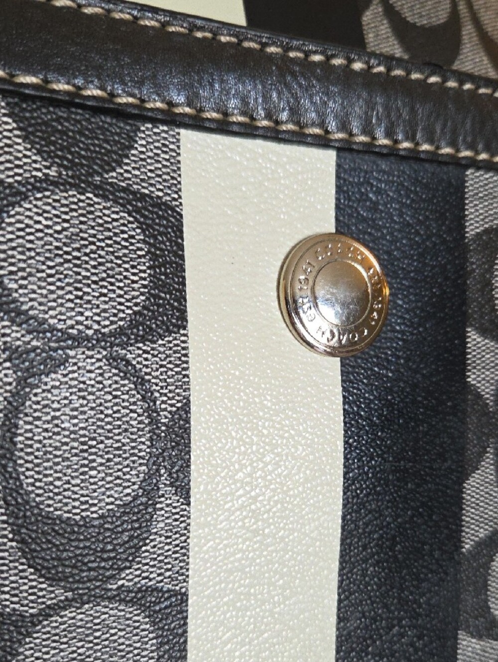 Coach Heritage Chelsea Stripe Tote Bag - Picture 7 of 16